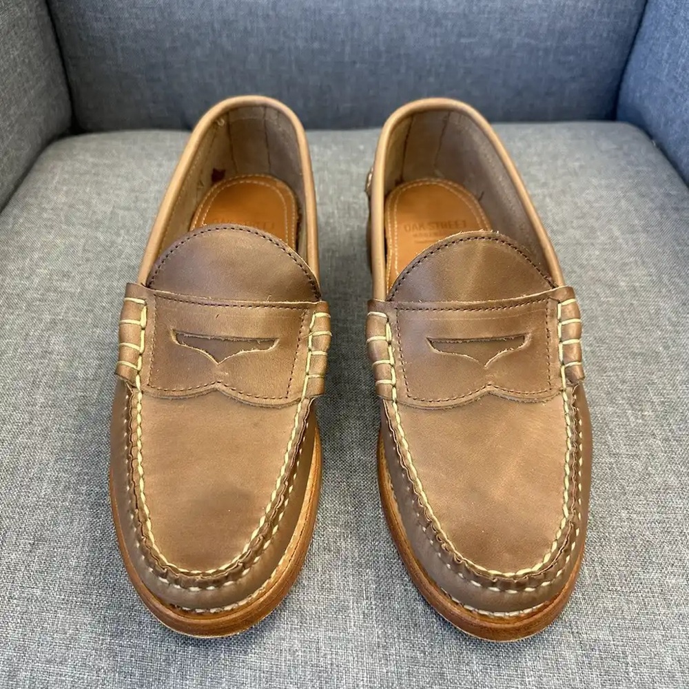 Oak Street Bootmakers - Beefroll Penny Loafer in Natural Chromexcel